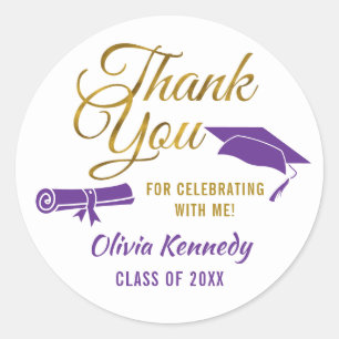 Sticker Rond Faveur de remerciement pour fête de fin d'études V