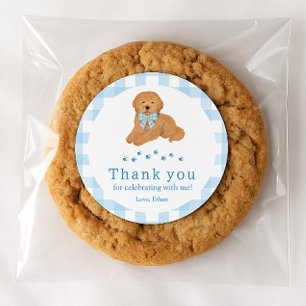 Sticker Rond Faveur de remerciement pour l'anniversaire de Blue