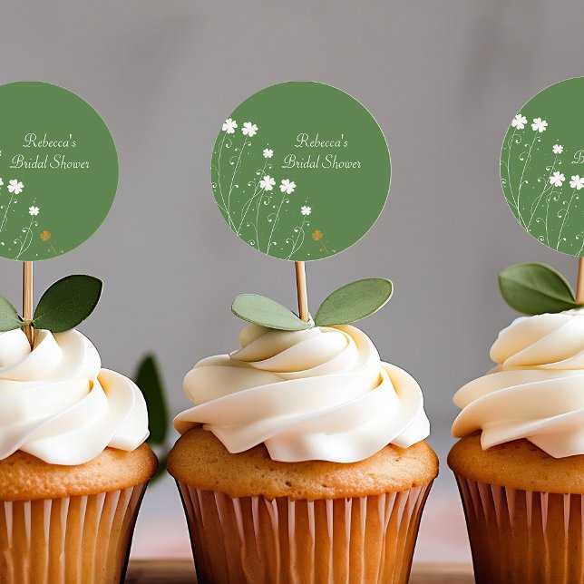 Sticker Rond Faveur de salle de fête de mariage aux fleurs sauv (Shamrock bridal shower favor stickers)