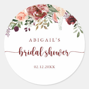 Sticker Rond Faveur de salle de fête pour mariage floral rustiq