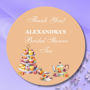 Sticker Rond Faveur de thé floral pêche pour enterrement de vie