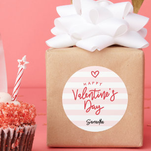Sticker Rond Faveur moderne de la Saint-Valentin