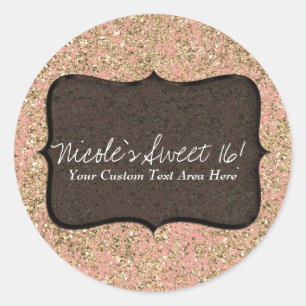 Sticker Rond Faveur personnalisée de fête d'anniversaire avec p