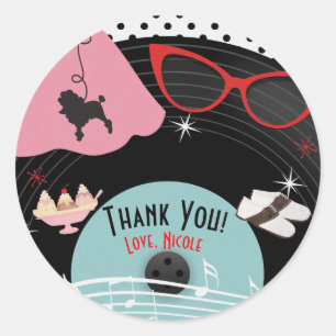 Sticker Rond Faveur personnalisée pour fête sur le thème des di