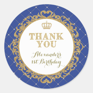Sticker Rond Faveur royale d'anniversaire d'autocollant de