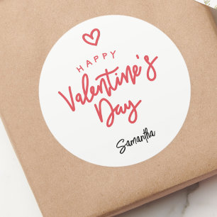 Sticker Rond Faveur simple de la Saint-Valentin