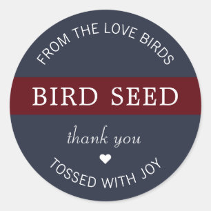 Sticker Rond Faveurs de mariage Lancer de graines d'oiseaux ble