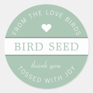Sticker Rond Faveurs de mariage Lancer de graines pour oiseaux