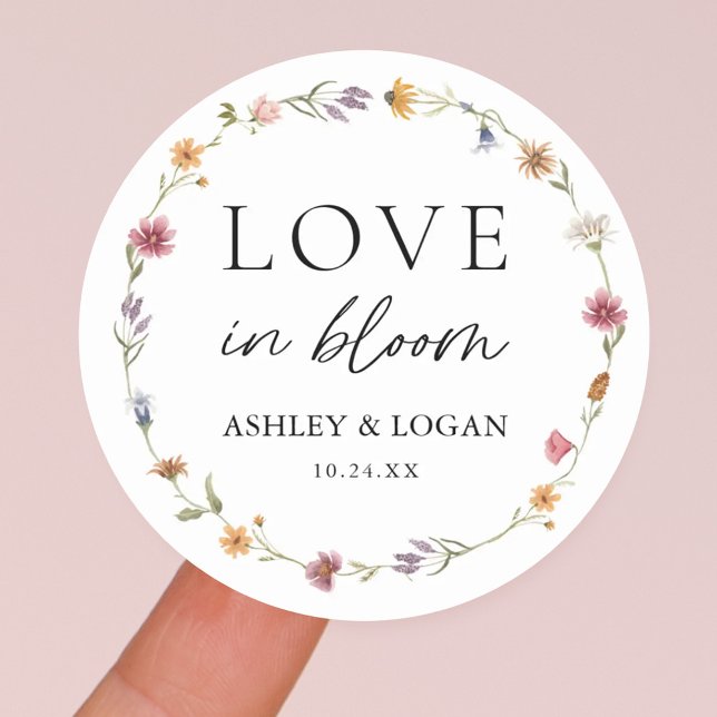 Sticker Rond Faveurs de remerciement de mariage champêtre (Créateur téléchargé)