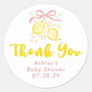 Sticker Rond Faveurs de remerciement pour Baby Shower sur le th