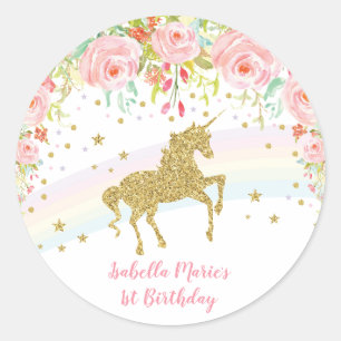 Sticker Rond Faveurs florales roses de Merci de licorne