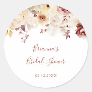 Sticker Rond Favor de calligraphie élégante pour mariage floral