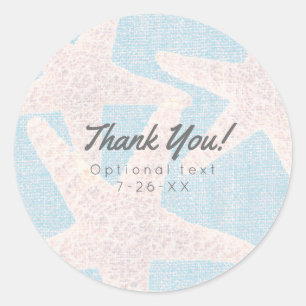 Sticker Rond Favori de fête de plage Étoile de mer blanche et t