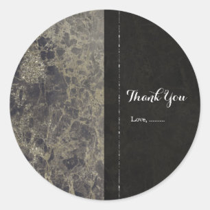 Sticker Rond Favori de fête élégant avec paillettes en marbre g