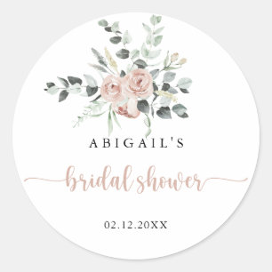Sticker Rond Favori de mariage classique rose poussiéreuse  