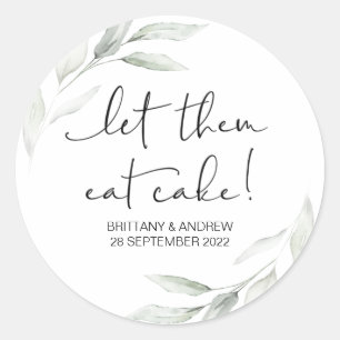 Sticker Rond Favori De Mariage De Gâteaux Laisser Les Manger Câ