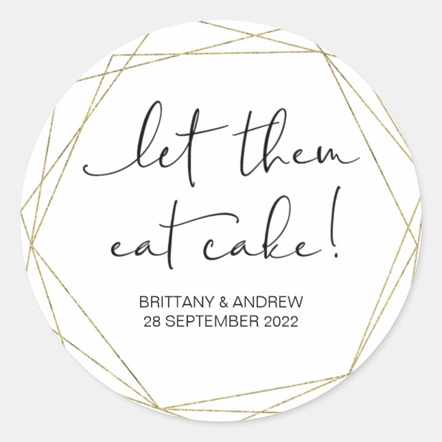 Sticker Rond Favori De Mariage De Gâteaux Laisser Les Manger Câ (Devant)