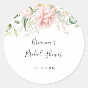 Sticker Rond Favori de mariage floral à feuillage vert or