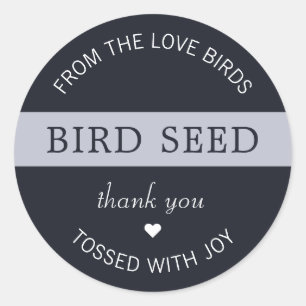 Sticker Rond Favoris de mariage Lancer de graines d'oiseau Bleu