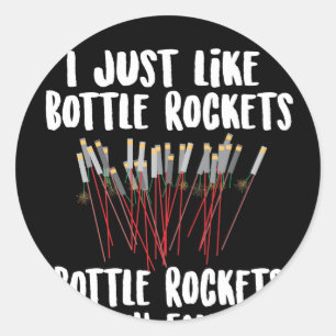 Sticker Rond Favoris Feu d'artifice Bouteille Rockets