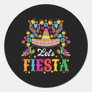 Sticker Rond Favorise Fiesta Funky Cinco De Mayo Femmes Hommes 