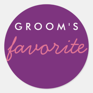 Sticker Rond Favorite de Groom rose violet