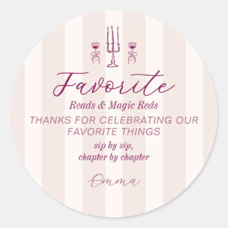 Sticker Rond Favorite Things Holiday Book & Wine Club Party