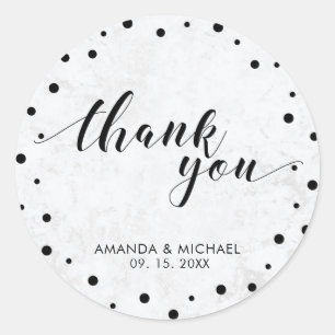 Sticker Rond Favors de mariage Chic Typographie Moderne Merci C
