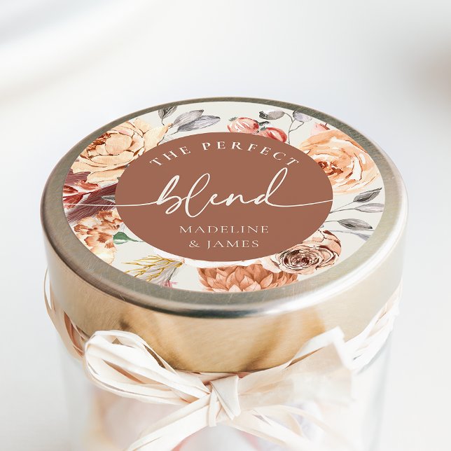 Sticker Rond Favour de mariage sur le thème du café "Le mélange (Créateur téléchargé)