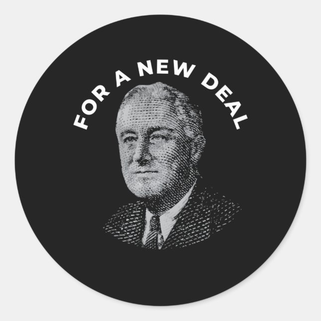 Sticker Rond Fdr New Deal Democrat Franklin Delano Roosevelt Ne (Devant)