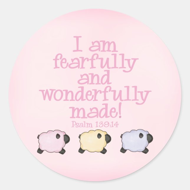 Sticker Rond Fearful and Wonderful Fade - Rose (Devant)