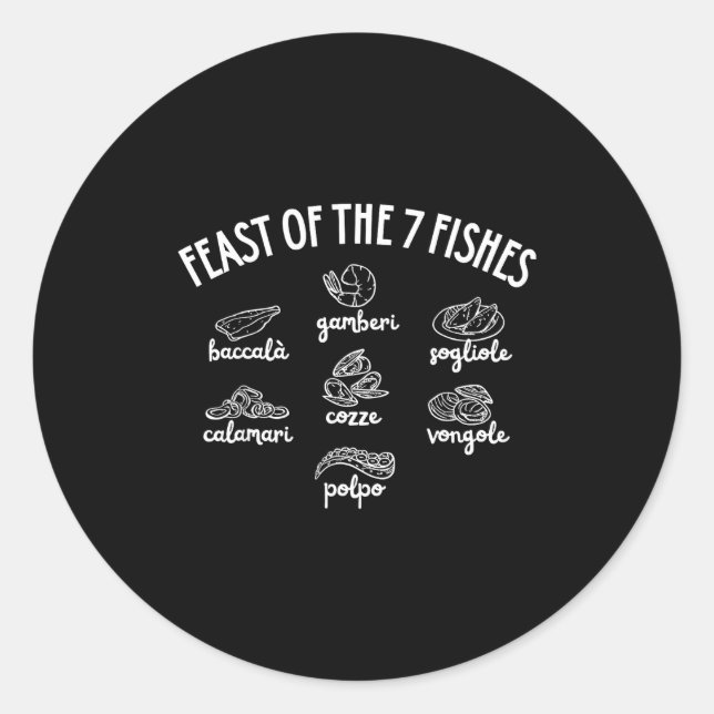 Sticker Rond Feast Of The 7 Fishes  (Devant)