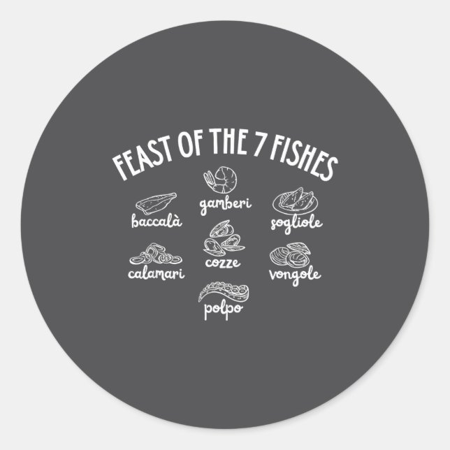 Sticker Rond Feast Of The 7 Fishes  (Devant)