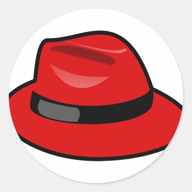 Sticker Rond Fedora Casquette rouge (Devant)