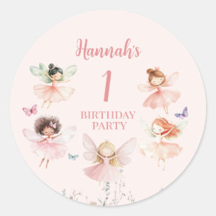 Sticker Rond Fée 1er anniversaire