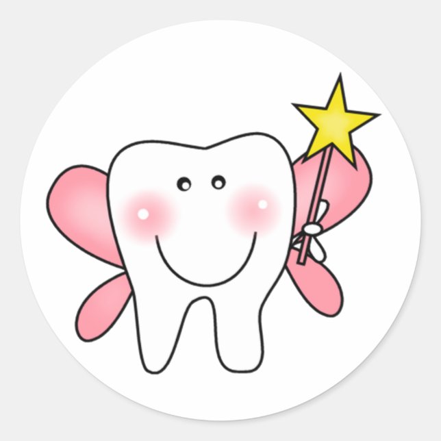 Sticker Rond Fée de dents (Devant)