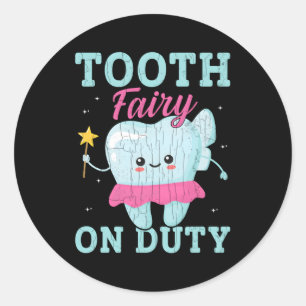 Sticker Rond Fée de dents en service Halloween