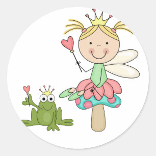 Sticker Rond Fée de grenouille - T-shirts et cadeaux blonds