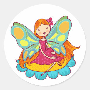 Sticker Rond Fée de jardin