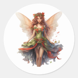 Sticker Rond Fée de Noël