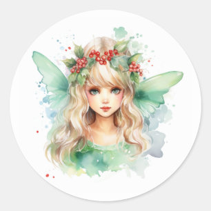 Sticker Rond Fée de Noël
