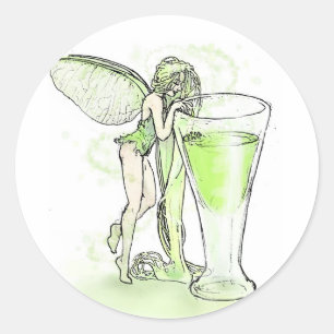 Sticker Rond Fée de Verte d'honoraires de La d'absinthe avec l