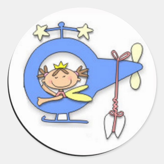 Sticker Rond fée des dents volant (Devant)