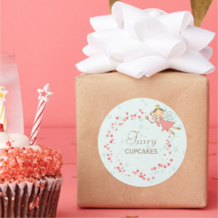 Sticker Rond Fée douce Princesse Fille Fête d'anniversaire Fave