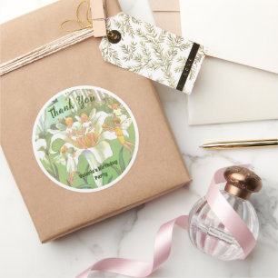 Sticker Rond Fée Floral Garden Enchanted Forest Girl Anniversai