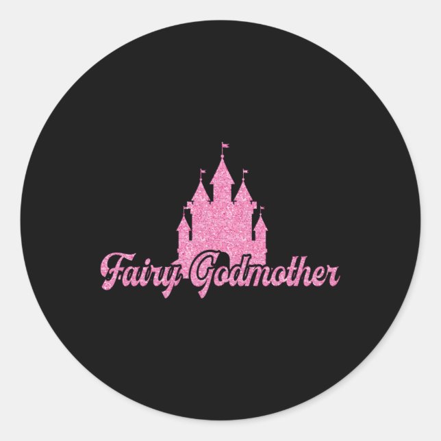 Sticker Rond Fée Godmère Pour Godmères Ou Godparents (Devant)
