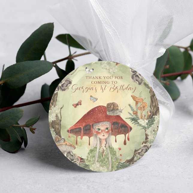 Sticker Rond Fée magique de la forêt d'automne | Anniversaire (Créateur téléchargé)