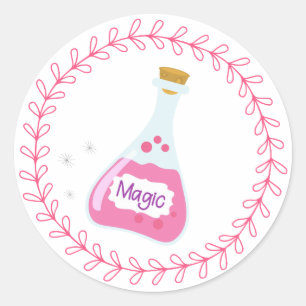 Sticker Rond Fée magique fête d'anniversaire de la fille   Poti
