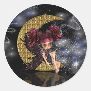 Sticker Rond fée mignonne d'autocollants féeriques gothiques de