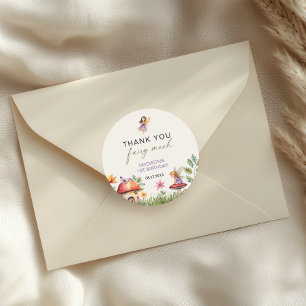 Sticker Rond Fée Premier Anniversaire Merci Fée Beaucoup